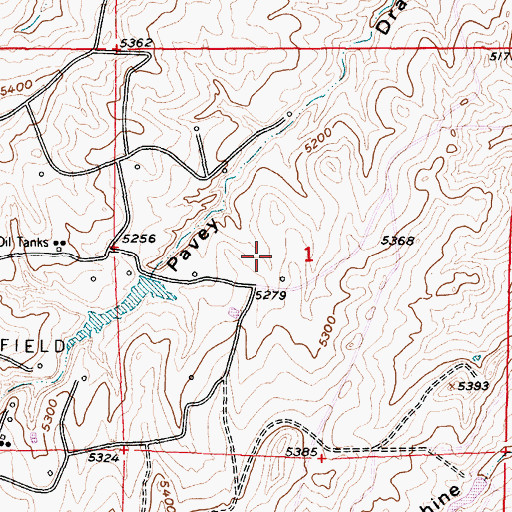 Topographic Map of Moonshine Draw, WY