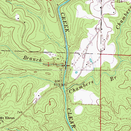 Topographic Map of Big Branch, AL