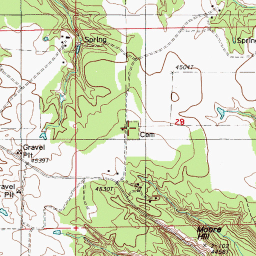 Topographic Map of Moore Hill Cemetery, WY