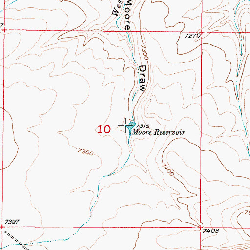 Topographic Map of Moore Reservoir, WY