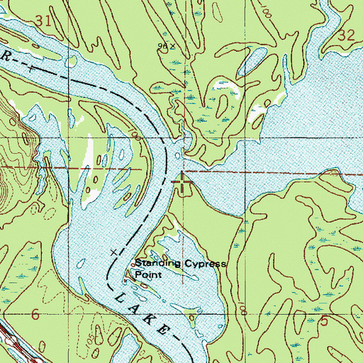 Topographic Map of Big Brush Creek, AL