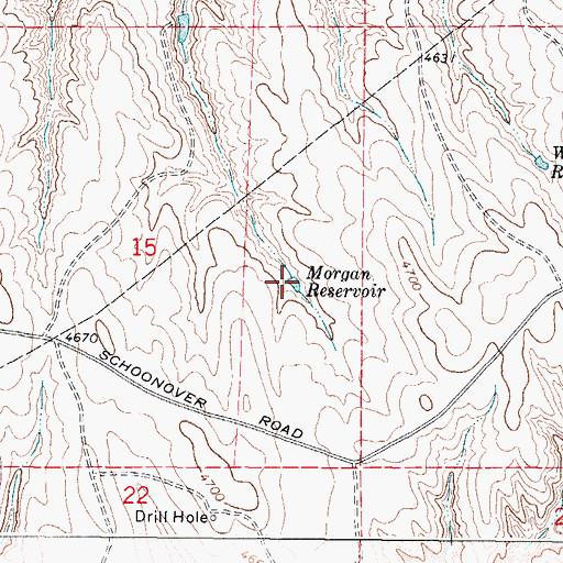 Topographic Map of Morgan Reservoir, WY