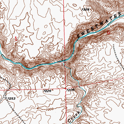 Topographic Map of Mormon Creek, WY
