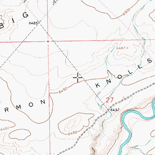 Topographic Map of Mormon Knolls, WY