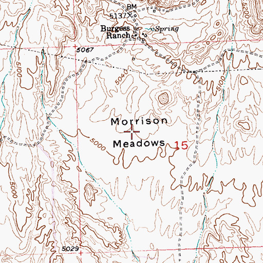 Topographic Map of Morrison Meadows, WY