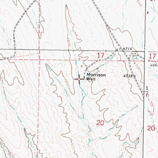 Topographic Map of Morrison Well, WY