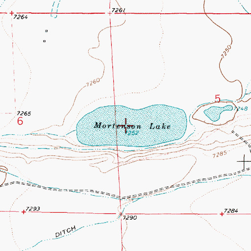 Topographic Map of Mortenson Lake, WY
