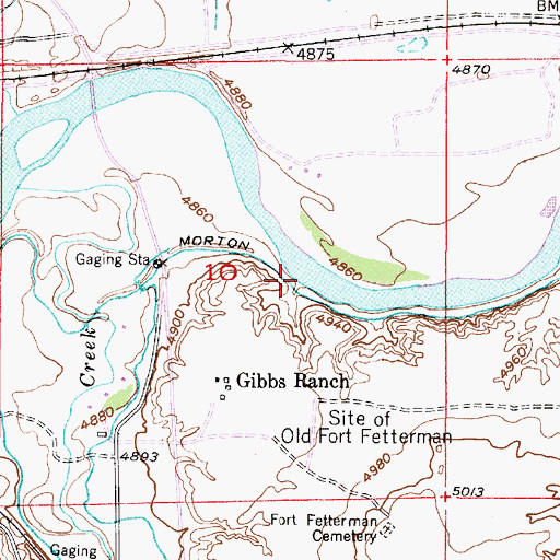 Topographic Map of Morton Ditch, WY