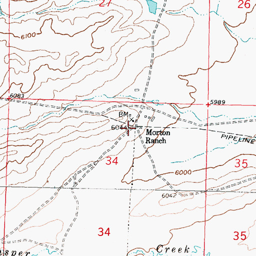 Topographic Map of Morton Ranch, WY
