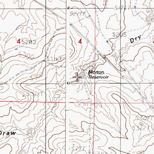 Topographic Map of Morton Reservoir, WY