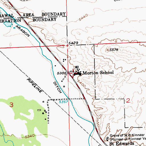 Topographic Map of Morton School, WY