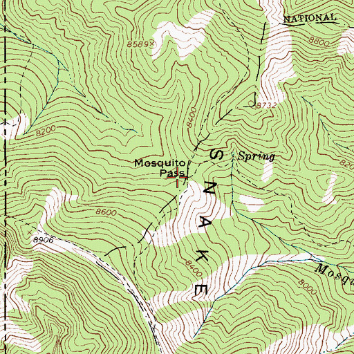 Topographic Map of Mosquito Pass, WY