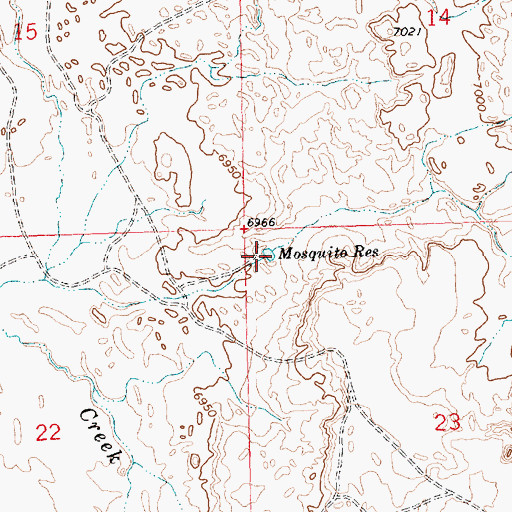 Topographic Map of Mosquito Reservoir, WY