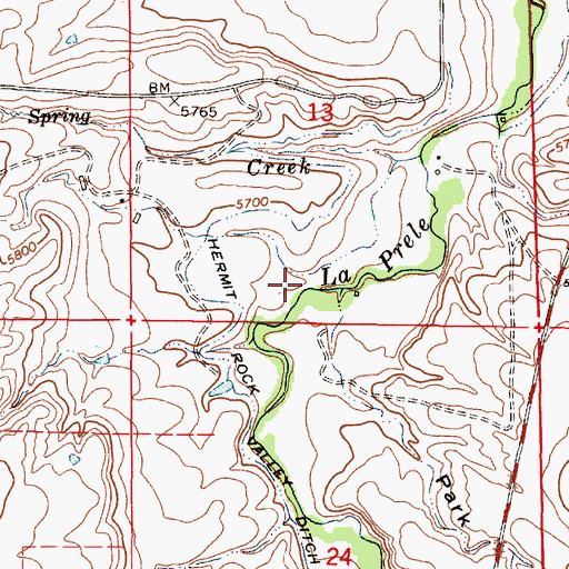 Topographic Map of Moss Agate Creek, WY