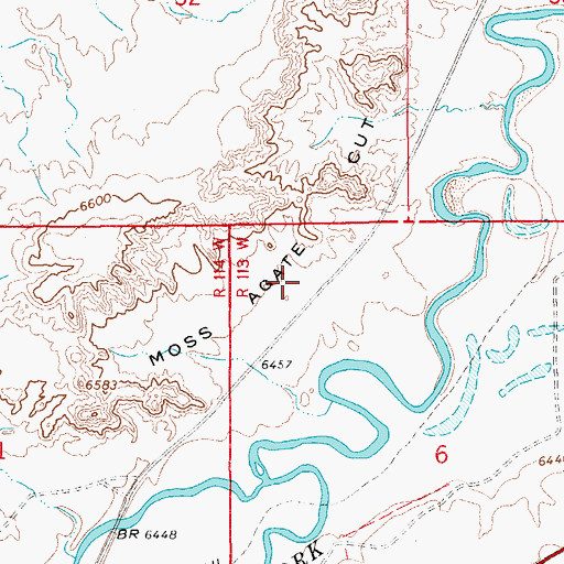 Topographic Map of Moss Agate Cut, WY