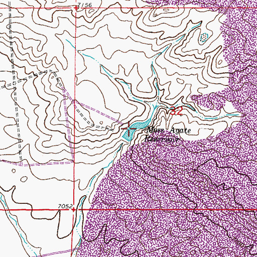 Topographic Map of Moss Agate Reservoir, WY