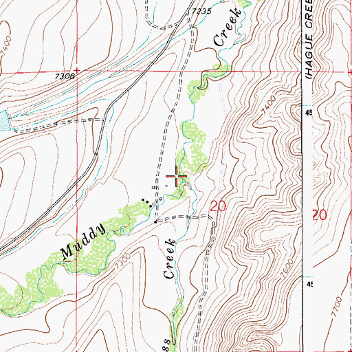 Topographic Map of Moss Creek, WY