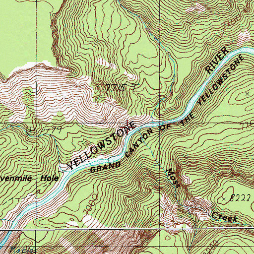 Topographic Map of Moss Creek, WY