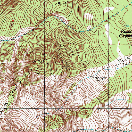 Topographic Map of Mount Sheridan Trail, WY