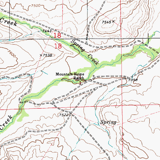 Topographic Map of Mountain Home Ranch, WY