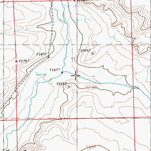 Topographic Map of Mowing Machine Draw, WY