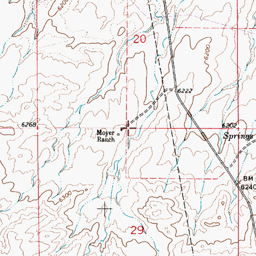 Topographic Map of Moyer Ranch, WY