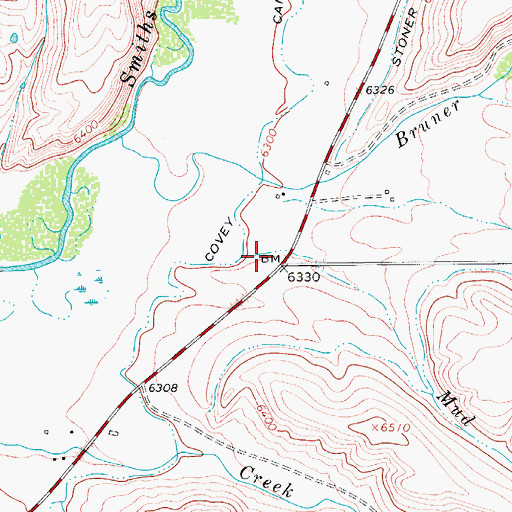 Topographic Map of Mud Creek, WY