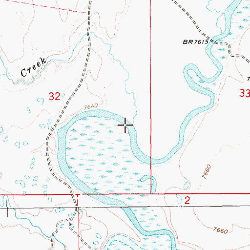 Topographic Map of Mud Creek, WY