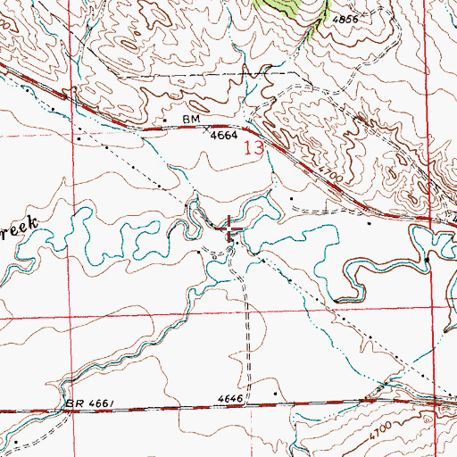 Topographic Map of Mud Creek, WY