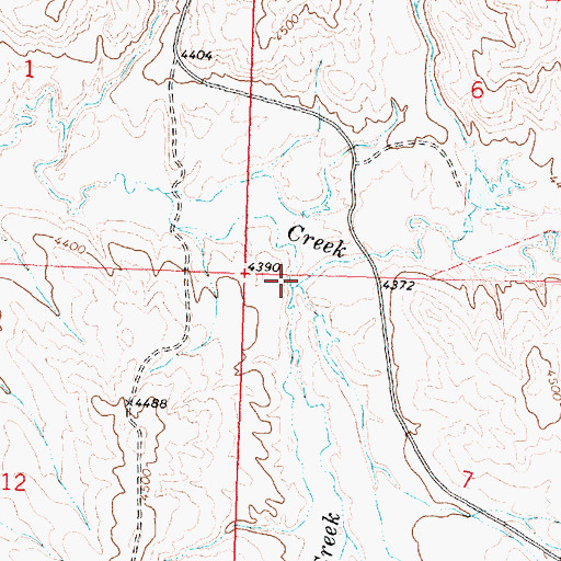 Topographic Map of Mud Creek, WY