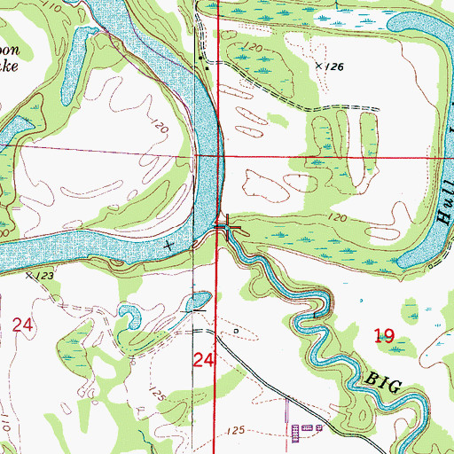 Topographic Map of Big Sandy Creek, AL