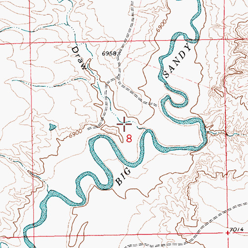Topographic Map of Mud Hole Draw, WY
