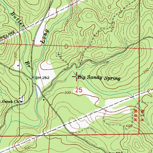Topographic Map of Big Sandy Spring, AL