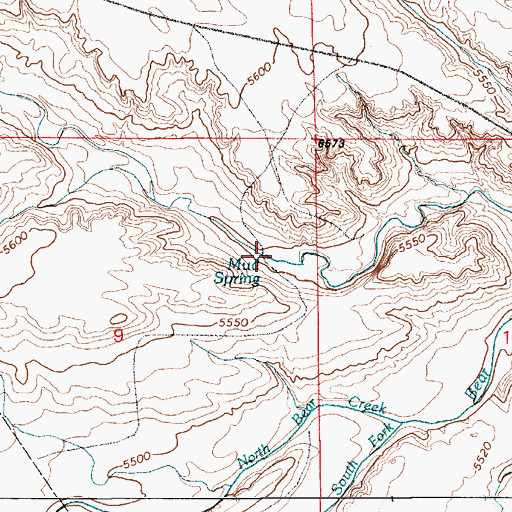 Topographic Map of Mud Spring, WY