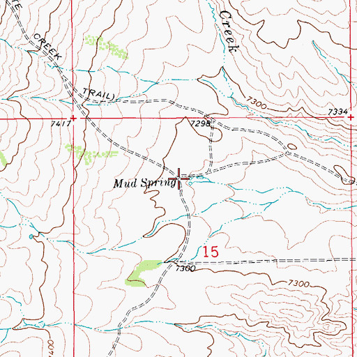 Topographic Map of Mud Spring, WY