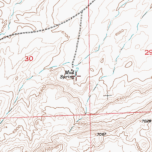 Topographic Map of Mud Spring, WY