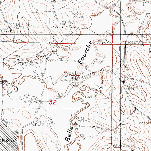 Topographic Map of Mud Spring Creek, WY
