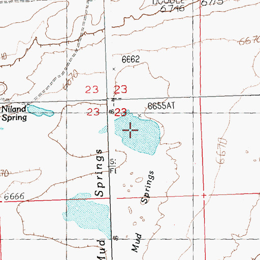 Topographic Map of Mud Springs, WY
