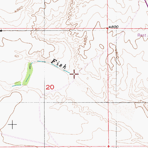Topographic Map of Mud Springs Branch, WY