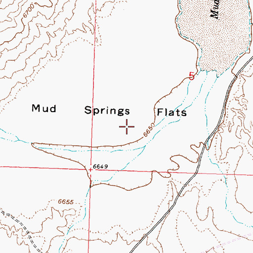 Topographic Map of Mud Springs Flats, WY