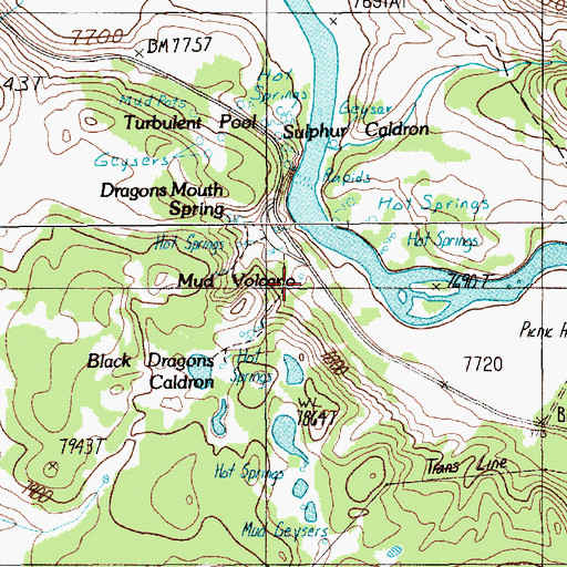 Topographic Map of Mud Volcano, WY