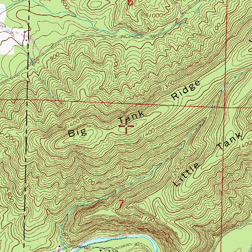 Topographic Map of Big Tank Ridge, AL