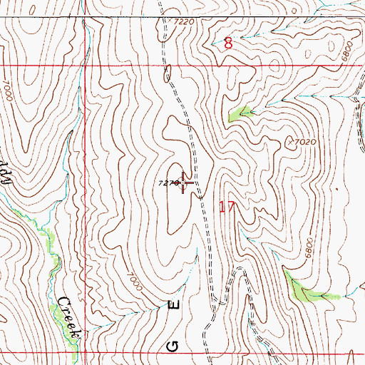 Topographic Map of Muddy Ridge, WY