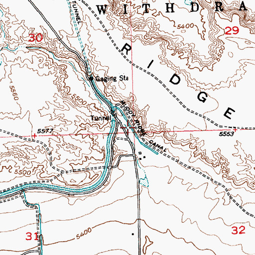 Topographic Map of Muddy Ridge Canal, WY