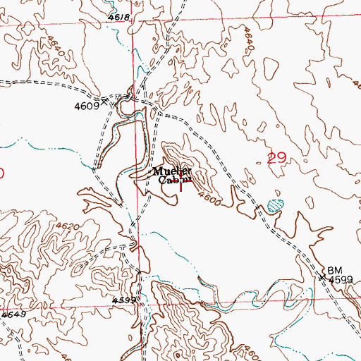 Topographic Map of Mueller Cabin, WY