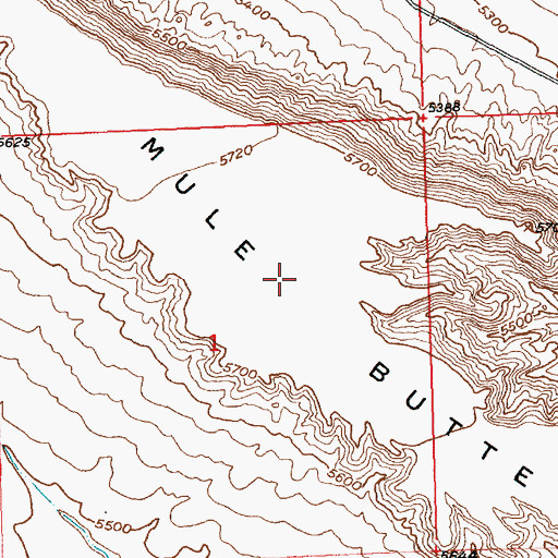 Topographic Map of Mule Butte, WY
