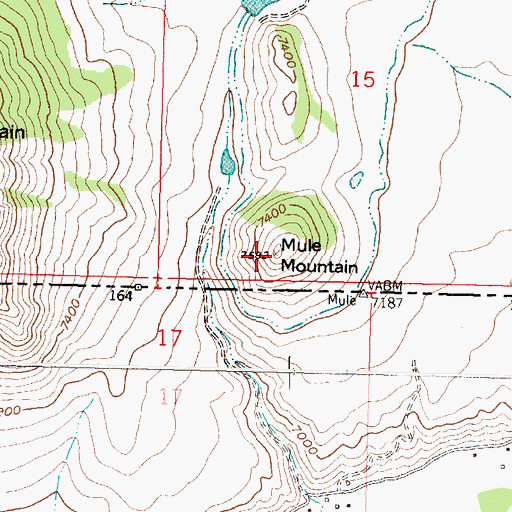 Topographic Map of Mule Mountain, WY