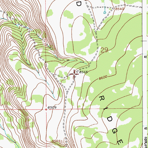 Topographic Map of Mumford Ridge, WY