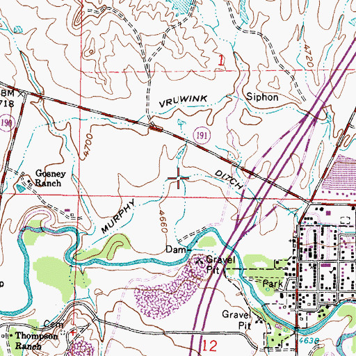 Topographic Map of Murphy Ditch, WY