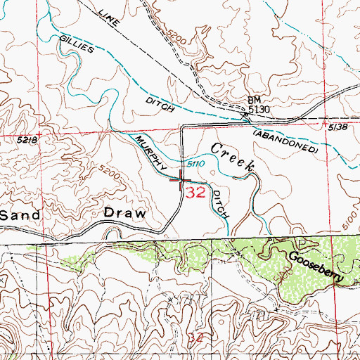 Topographic Map of Murphy Ditch, WY